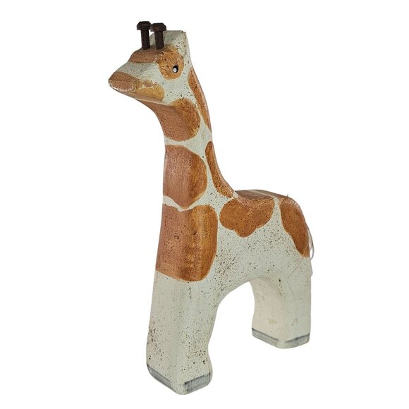 Handcrafted Wooden Giraffe Figurine  Animal Decor Collectible Unique Home Accent - Picture 1 of 8
